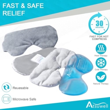Atsuwell Eye Mask for Soothing Eyes, Heat & Cold Relief