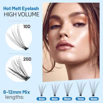 Bodermincer 240pcs C Curl 10D/20D Cluster Eyelashes 8/9/10/11/12mm and Under Eyelashes Mixed Professional Makeup Individual Cluster Eye Lashes (8/9/10/11/12mm and Under Eyelashes)