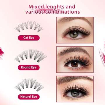 Bodermincer 240pcs C Curl 10D/20D Cluster Eyelashes 8/9/10/11/12mm and Under Eyelashes Mixed Professional Makeup Individual Cluster Eye Lashes (8/9/10/11/12mm and Under Eyelashes)