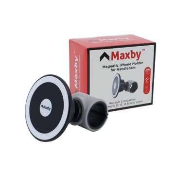 Magnetic Phone Holder for Stroller, Stationary Bike (Compatible with Peloton), Shopping Cart. Compatible with MagSafe. Stable & Secure.