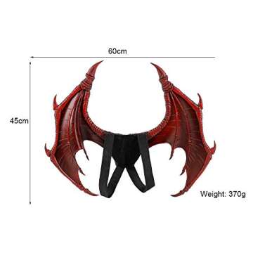 TMCO Halloween Children Dragon Wings Costume Cosplay for Kids (Red-1)