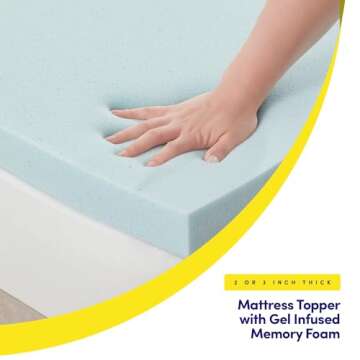 Comfortable Twin Gel Infused Memory Foam Mattress Topper