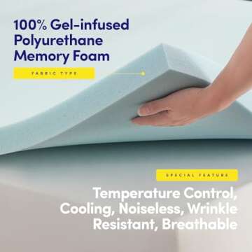 Comfortable Twin Gel Infused Memory Foam Mattress Topper