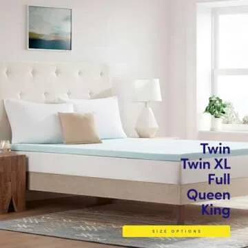 Comfortable Twin Gel Infused Memory Foam Mattress Topper