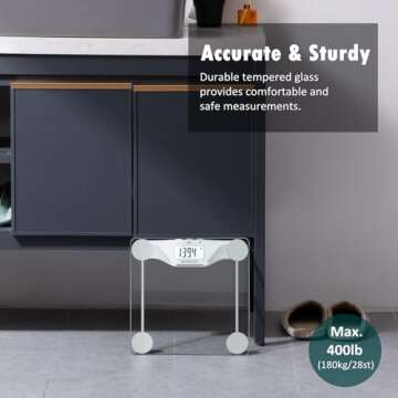 NUTRI FIT Digital Body Weight Bathroom Scale BMI, Accurate Weight Measurements Scale,Large Backlight Display and Step-On Technology,400 Pounds