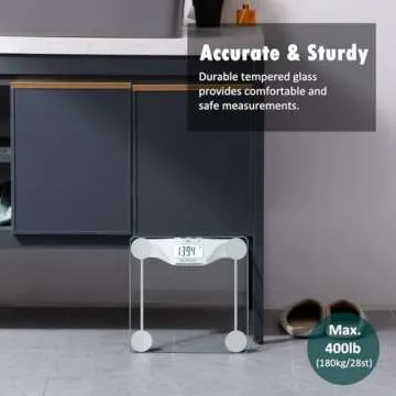 NUTRI FIT Digital Body Weight Bathroom Scale BMI, Accurate Weight Measurements Scale,Large Backlight Display and Step-On Technology,400 Pounds