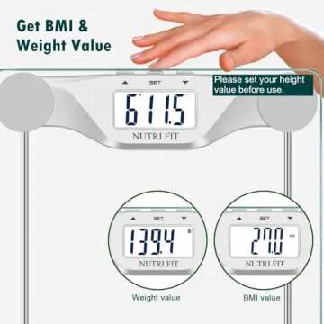 NUTRI FIT Digital Body Weight Bathroom Scale BMI, Accurate Weight Measurements Scale,Large Backlight Display and Step-On Technology,400 Pounds