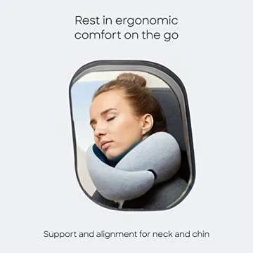 Ostrichpillow Go Neck Pillow, Travel Pillows for Airplanes, Premium Memory Foam Travel Pillow, 360º Ergonomic Design, Asymmetrical Sides, Travel Bag Included, Washable Modal Cover