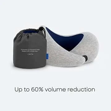 Ostrichpillow Go Neck Pillow, Travel Pillows for Airplanes, Premium Memory Foam Travel Pillow, 360º Ergonomic Design, Asymmetrical Sides, Travel Bag Included, Washable Modal Cover