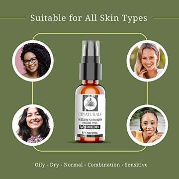 OZNATURALS 30% AHA Glycolic Acid Facial Peel & Pore Minimizer Face Wash - Acne Scar & Hyperpigmentation Treatment - Gentle Chemical Peels For Face