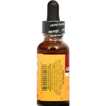 Herb Pharm Certified Organic Ashwagandha Extract for Energy and Vitality, Grain, Organic Cane Alcohol, 1 Ounce