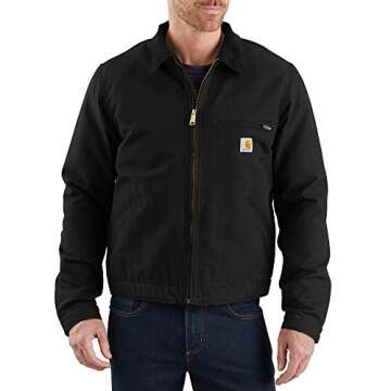 Carhartt mens Duck Detroit Jacket (Regular and Big & Tall Sizes) Work Utility Outerwear, Black, XX-L...