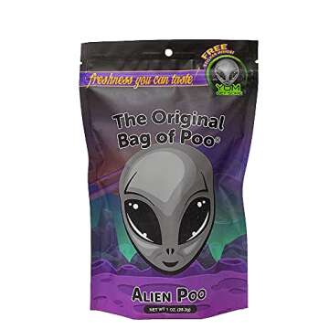 The Original Bag of Poo®, Alien Poo (Green Apple flavored Cotton Candy) Novelty Poop Gag Gift (1 oz...