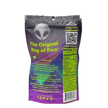 The Original Bag of Poo®, Alien Poo (Green Apple flavored Cotton Candy) Novelty Poop Gag Gift (1 oz. single bag), FREE sticker inside.