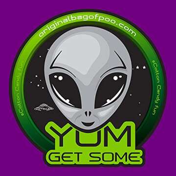 The Original Bag of Poo®, Alien Poo (Green Apple flavored Cotton Candy) Novelty Poop Gag Gift (1 oz. single bag), FREE sticker inside.