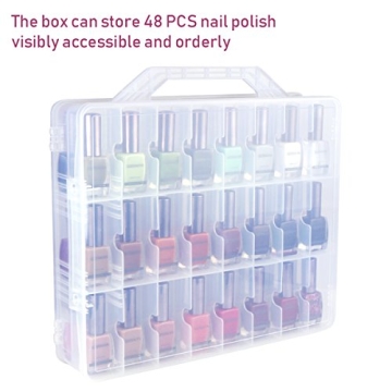 Kissbuty Nail Polish Organizer for 48 Bottles with Adjustable Dividers