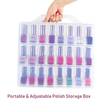 Kissbuty Nail Polish Organizer for 48 Bottles with Adjustable Dividers