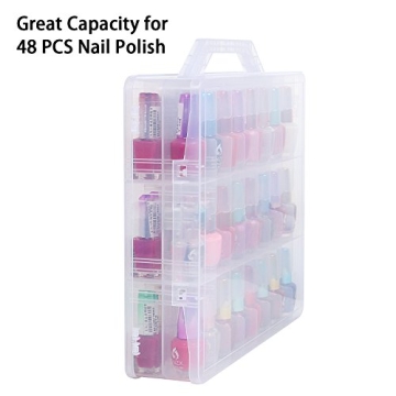 Kissbuty Nail Polish Organizer for 48 Bottles with Adjustable Dividers