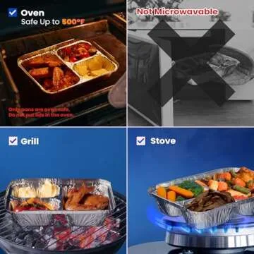 Fit Meal Prep 50 Pack Disposable Aluminum Pans for Easy Meal Prep