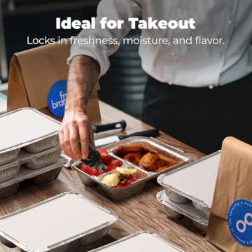 Fit Meal Prep 50 Pack Disposable Aluminum Pans for Easy Meal Prep