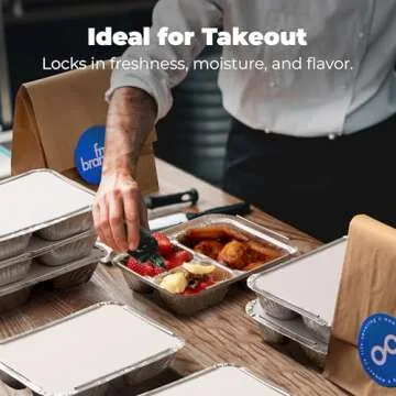 Fit Meal Prep 50 Pack Disposable Aluminum Pans for Easy Meal Prep