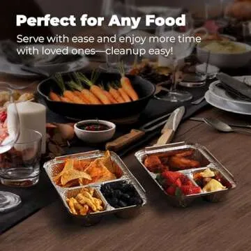 Fit Meal Prep 50 Pack Disposable Aluminum Pans for Easy Meal Prep