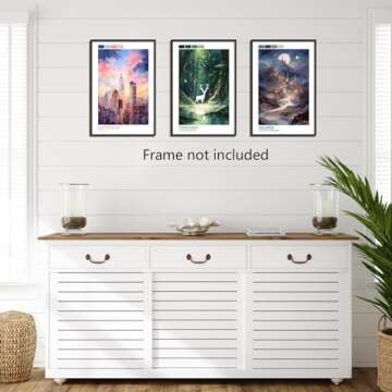 Xmyegeyeee 3 Piece Sarah J Maas Poster Art Print, Sarah Maas Acotar Wall Art, Crescent City, Throne of Glass Series Canvas Wall Art, Fantasy Books Artwork for Library 12x16in Unframed