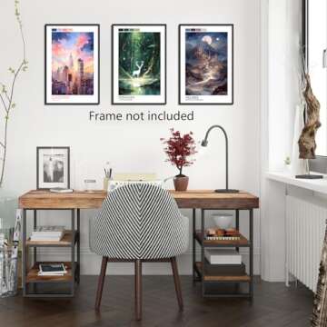 Xmyegeyeee 3 Piece Sarah J Maas Poster Art Print, Sarah Maas Acotar Wall Art, Crescent City, Throne of Glass Series Canvas Wall Art, Fantasy Books Artwork for Library 12x16in Unframed