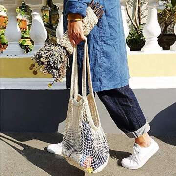 Hotshine Eco-Friendly Reusable Cotton Mesh Shopping Bags