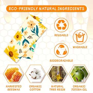 Beeswax Wrap, 9 Pack Beeswax Wraps for Food Storage, Organic, Sustainable, Beeswax Food Wraps, Zero ...