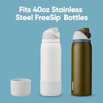 Owala Silicone Water Bottle Boot, Anti-Slip Protective Sleeve for Water Bottle, Protects FreeSip and Flip Stainless Steel Water Bottles, 40 Oz, Grey