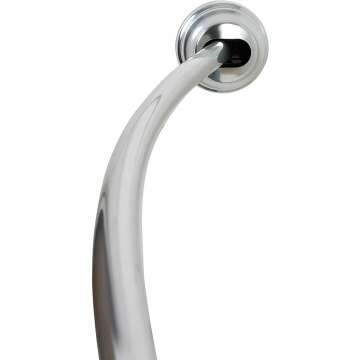 Zenna Home NeverRust Tension Mount Curved Shower Rod, 50-72"