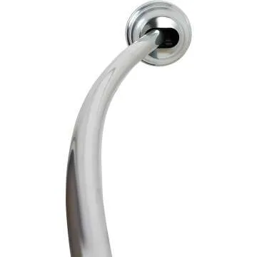 Zenna Home Rustproof Curved Shower Rod, 50-72"