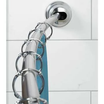 Zenna Home Rustproof Curved Shower Rod, 50-72"