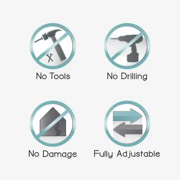 Zenna Home Rustproof Curved Shower Rod, 50-72"