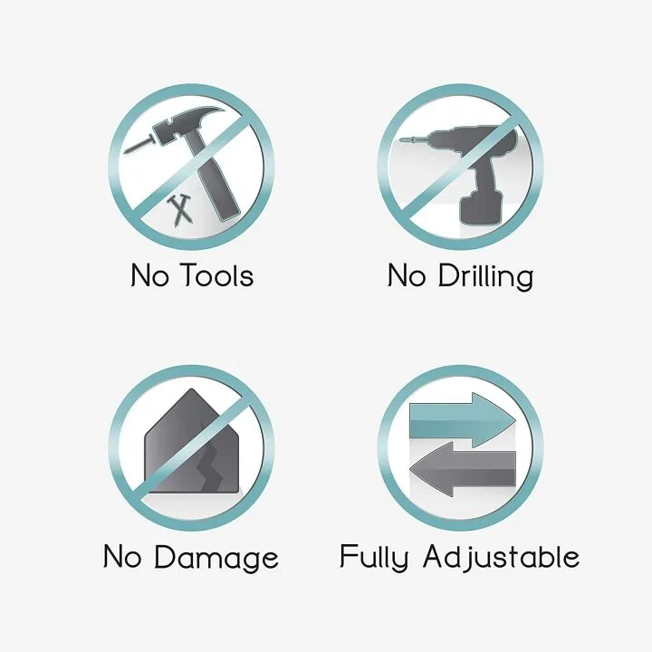 Zenna Home Rustproof Curved Shower Rod, 50-72"