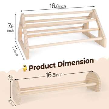 CuffUp Chicken Perch Chicken Toys for Coop Durable Chick Jungle Gym Strong Wood Roosting Bar Chicken Swing for Chicken Supplies for Chicken Coop Accessories and Brooder for Baby Chicks (2 Pack)
