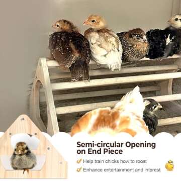 CuffUp Chicken Perch Chicken Toys for Coop Durable Chick Jungle Gym Strong Wood Roosting Bar Chicken Swing for Chicken Supplies for Chicken Coop Accessories and Brooder for Baby Chicks (2 Pack)