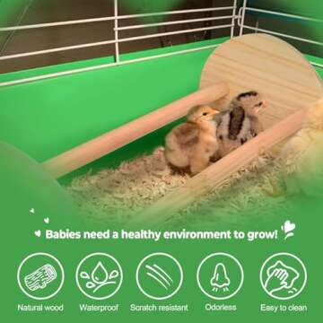 CuffUp Chicken Perch Chicken Toys for Coop Durable Chick Jungle Gym Strong Wood Roosting Bar Chicken Swing for Chicken Supplies for Chicken Coop Accessories and Brooder for Baby Chicks (2 Pack)