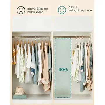 SONGMICS Baby Hangers 50 Pack, Kids Hangers for Closet, 11.8 x 8.1 Inches, Rose Gold 360° Swivel Hooks, Space-Saving Clothes Hangers, Velvet Hangers for Nursery, Non-Slip, Cloud White UCRF027W01