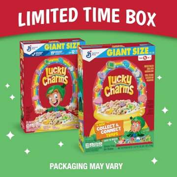 Lucky Charms Gluten Free Cereal with Marshmallows, Kids Breakfast Cereal, Made with Whole Grain, Gia...