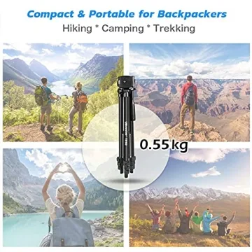 UBeesize Adjustable 50 Inch Phone Tripod with Remote