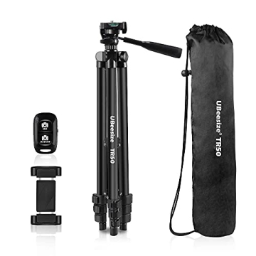 UBeesize Adjustable 50 Inch Phone Tripod with Remote