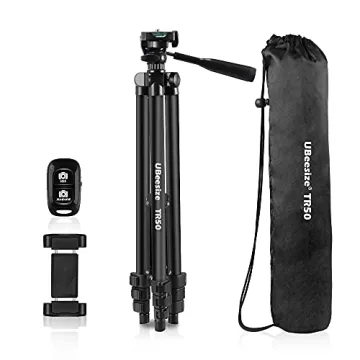 UBeesize Adjustable 50 Inch Phone Tripod with Remote