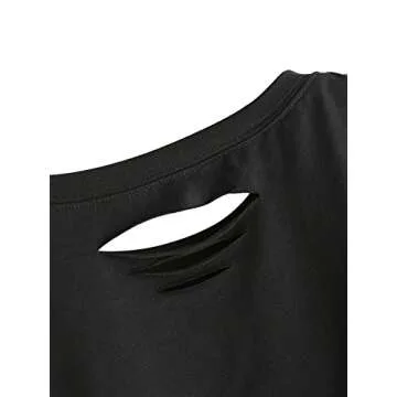 Stylish SweatyRocks Women's Distressed Crop Top
