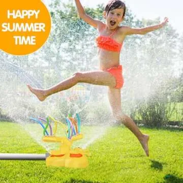 inzerwudi Water Sprinkler for Kids - Toddler Outdoor Toys - Summer Splash Fun Activities Outside Toys for Kids Ages 4-8 - Outdoor Play Backyard Yard Games for 3 4 5 6 7 8 Year Old Boys Girls Gifts