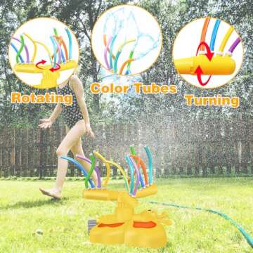 inzerwudi Water Sprinkler for Kids - Toddler Outdoor Toys - Summer Splash Fun Activities Outside Toys for Kids Ages 4-8 - Outdoor Play Backyard Yard Games for 3 4 5 6 7 8 Year Old Boys Girls Gifts