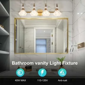 ZILANL Vintage 4-Light Bathroom Lighting - Elegant Fixtures