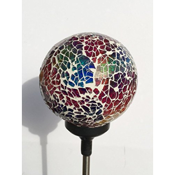 Colorful Ball Solar Lights (#Whitem003R), Solar Power Multi-Color Color Changing LED Mosaic Crackle ...