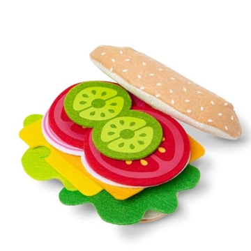 Melissa & Doug Felt Food Sandwich Play Food Set (33 pcs) - Felt Sandwich Play Set For Kids Kitchen, ...